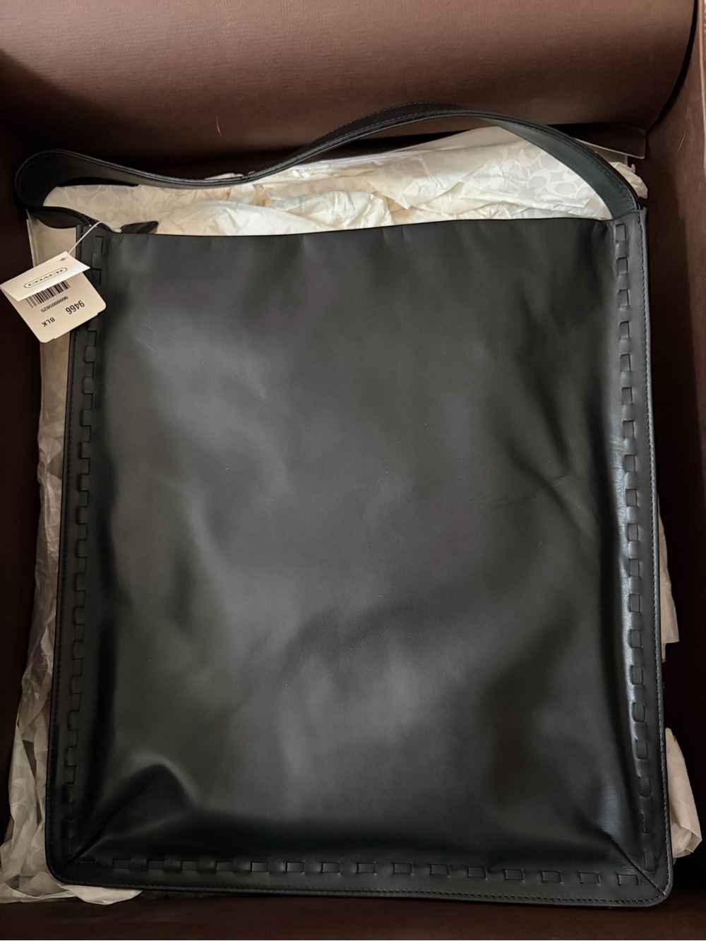 Coach Black Leather Hobo Shoulder Bag. New in Box!